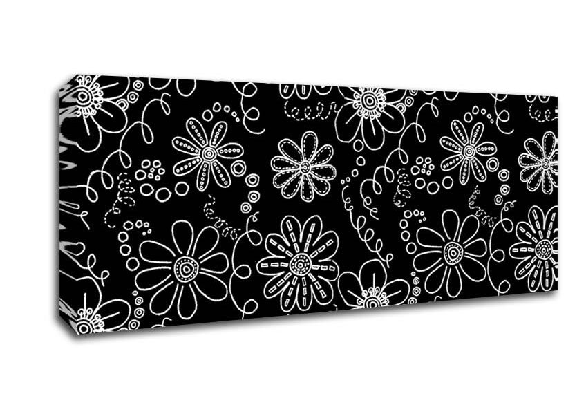 Picture of Infusion White On Black Panoramic Canvas Wall Art