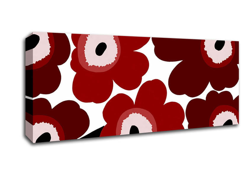 Picture of Red Poppies Panoramic Canvas Wall Art