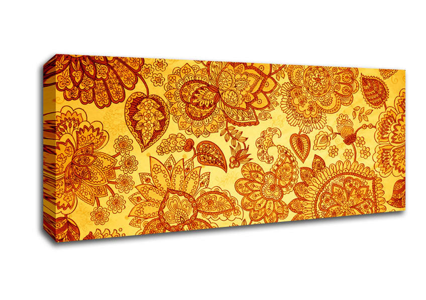 Picture of Flock Of Gold Panoramic Canvas Wall Art