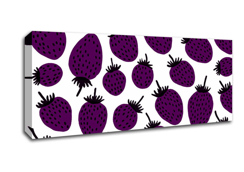 Picture of Purple Raspberries Panoramic Canvas Wall Art