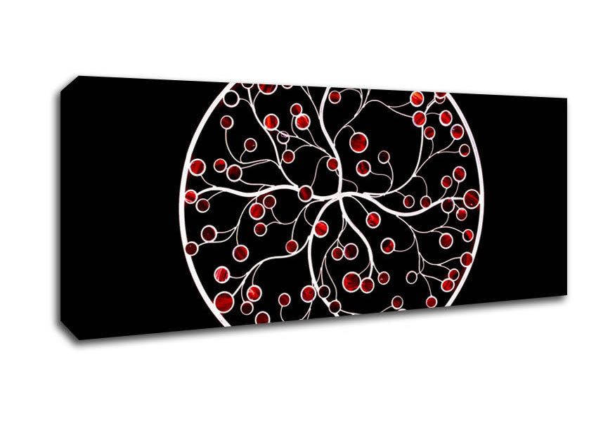 Picture of Circle Of Life Red On Black Panoramic Canvas Wall Art