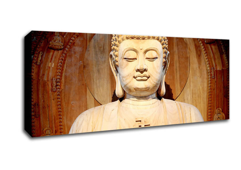 Picture of Buddha Face Statue Panoramic Canvas Wall Art