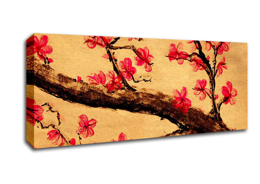 Picture of Cherry Blossom Painting Panoramic Canvas Wall Art