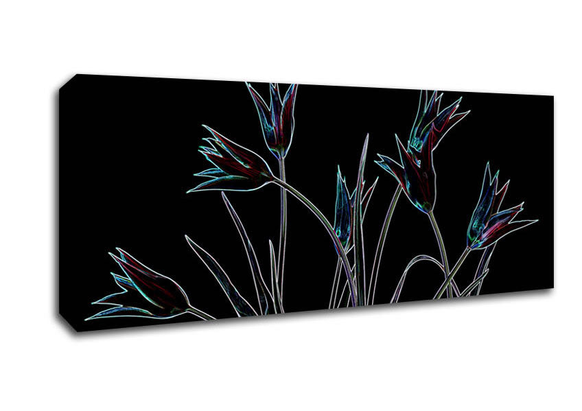 Picture of Abstarct Neon Floral 31 Panoramic Canvas Wall Art