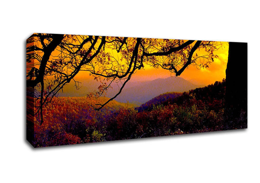 Picture of Autumn Dusk Panoramic Canvas Wall Art