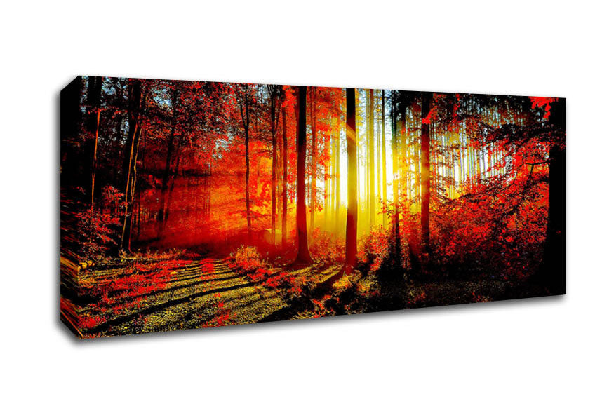 Picture of Red Forest Panoramic Canvas Wall Art