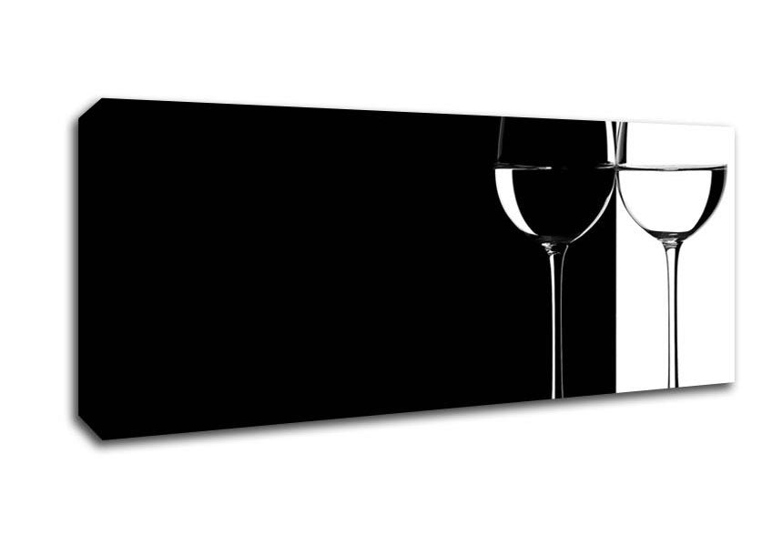 Picture of Black And White Glasses Panoramic Canvas Wall Art