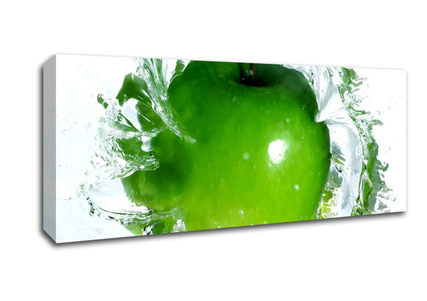 Picture of Apple Water Splash Panoramic Canvas Wall Art