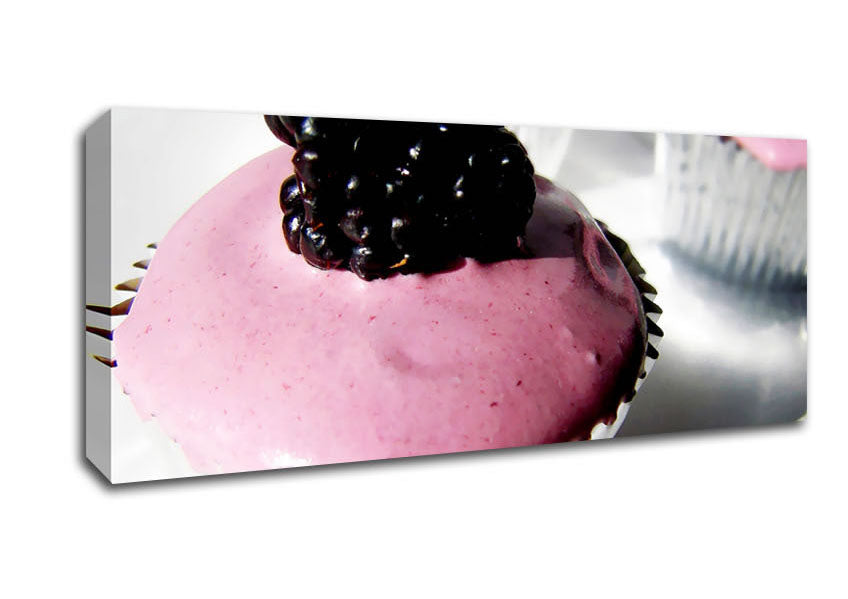 Picture of Blackberry Cupcake Panoramic Canvas Wall Art