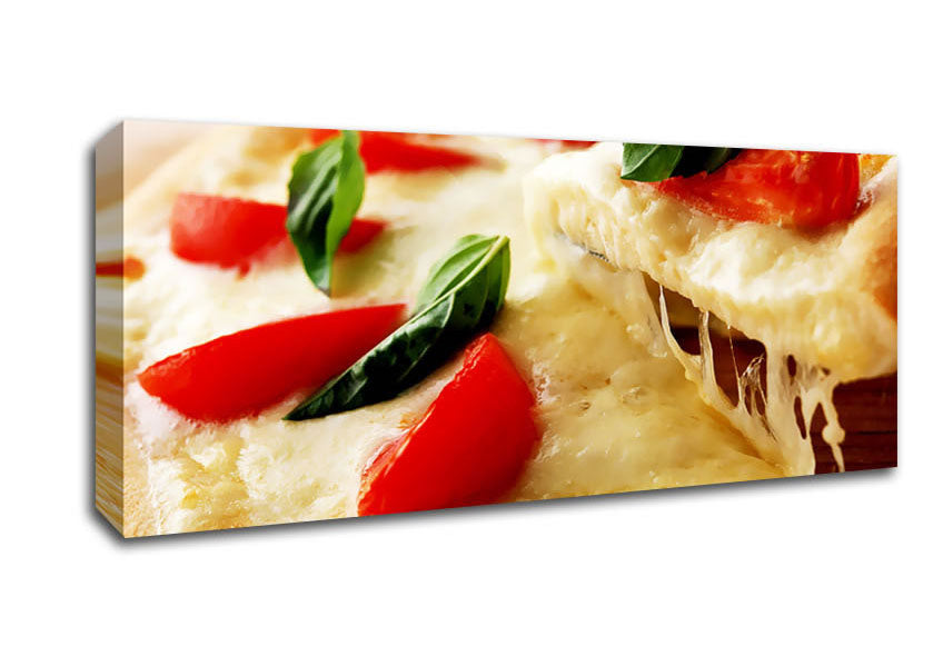 Picture of Cheese And Tomato Pizza Panoramic Canvas Wall Art