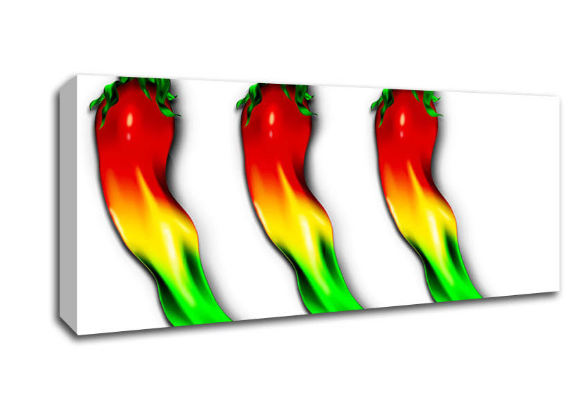 Picture of Chilli Trio Panoramic Canvas Wall Art