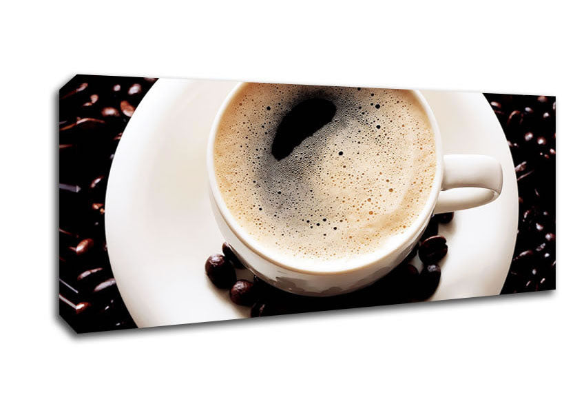 Picture of Black Coffee Froth Panoramic Canvas Wall Art