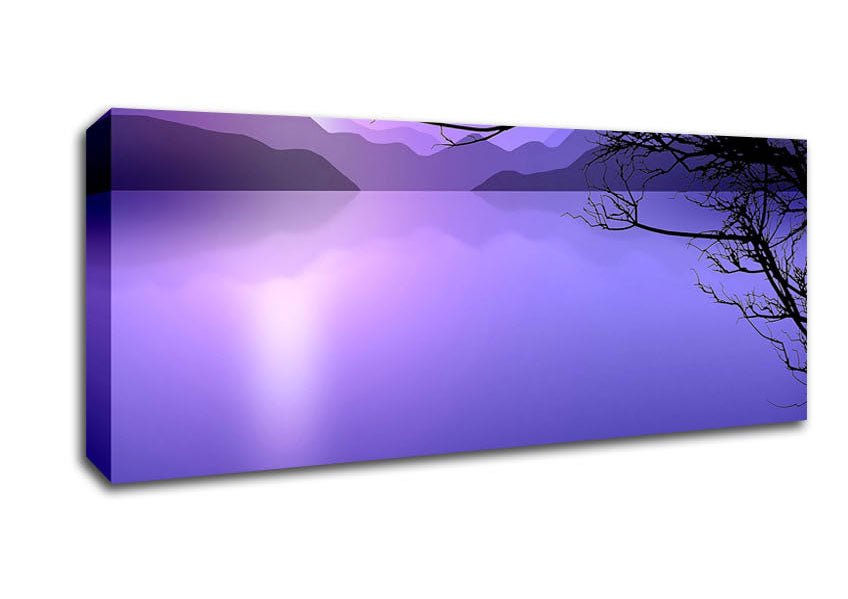 Picture of Calm Lilac Lake Panoramic Canvas Wall Art