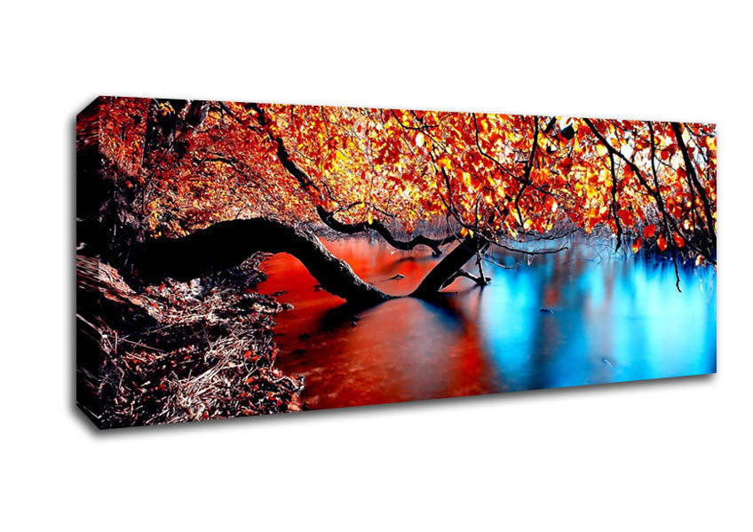 Picture of Tree Branches Over The Lake Panoramic Canvas Wall Art