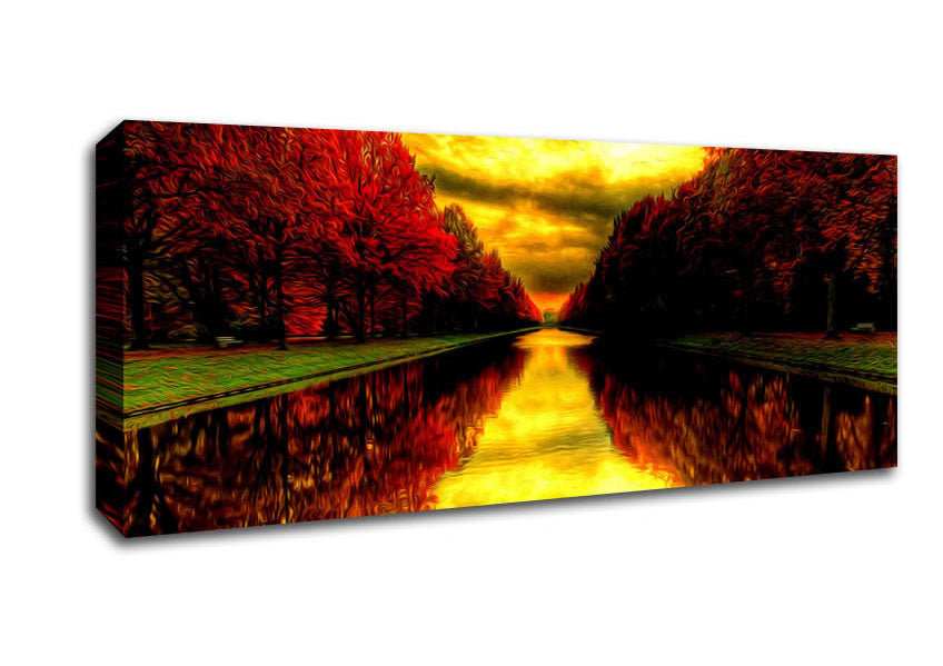 Picture of Fall Reflections Panoramic Canvas Wall Art