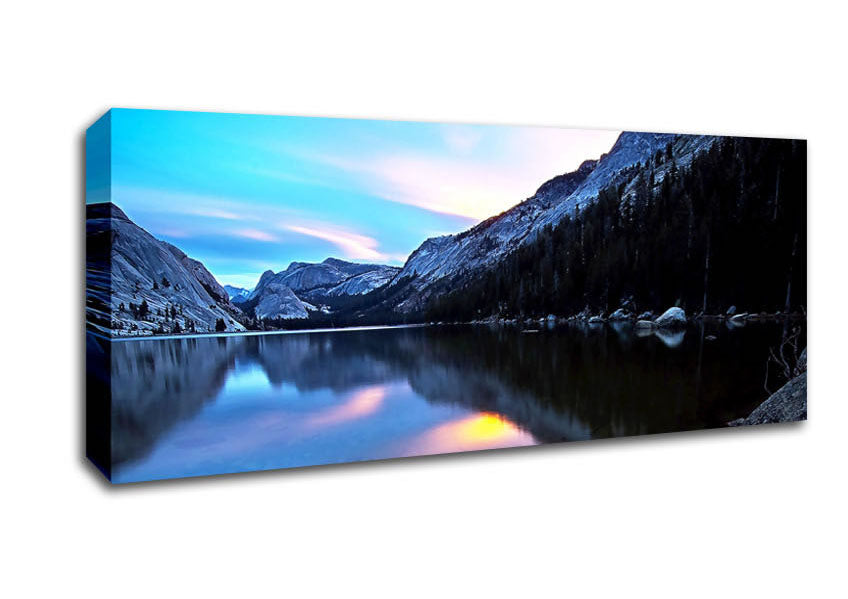 Picture of Mountain Lake Sparkle Panoramic Canvas Wall Art