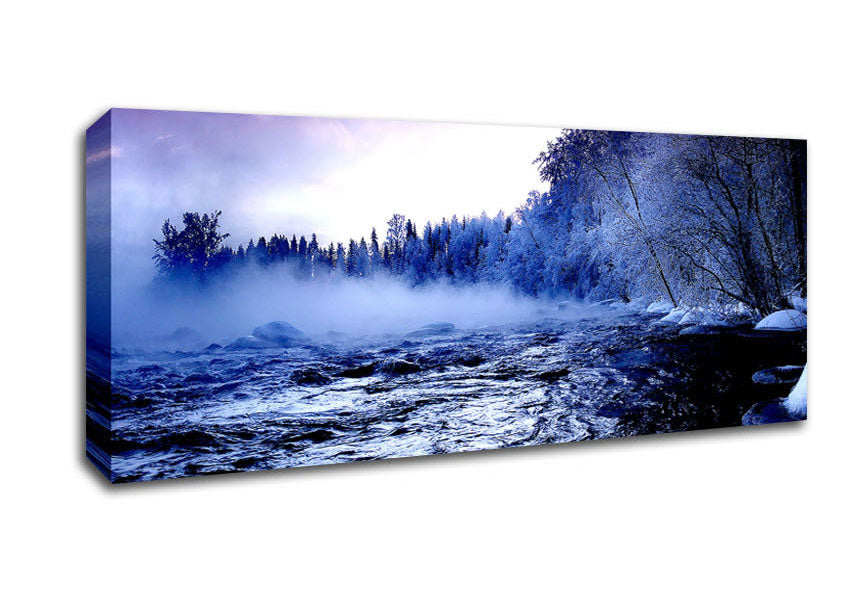 Picture of Winter Mountain Creek Panoramic Canvas Wall Art