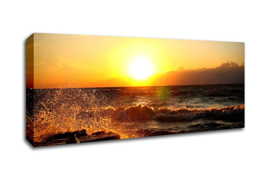 Picture of Lake Erie Saybrook Ohio Panoramic Canvas Wall Art