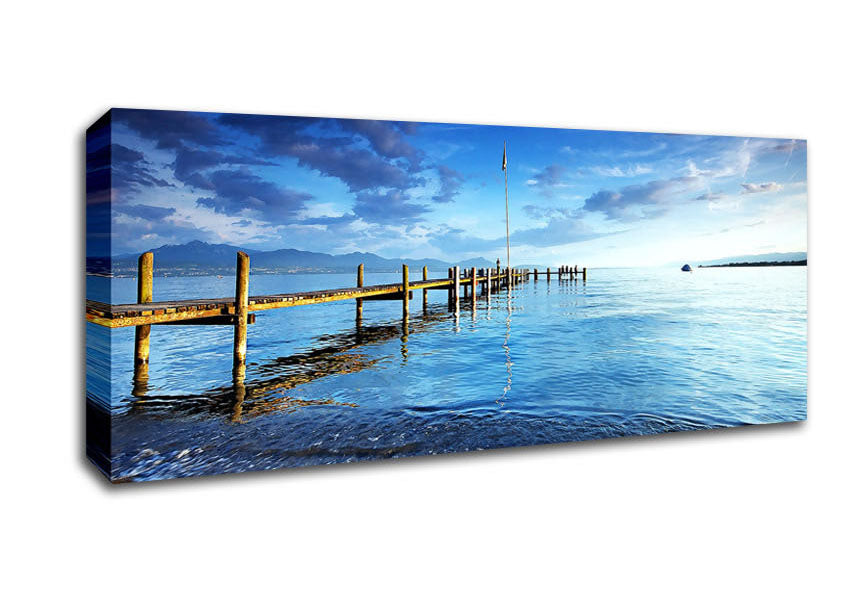 Picture of Lake Pontoon Panoramic Canvas Wall Art