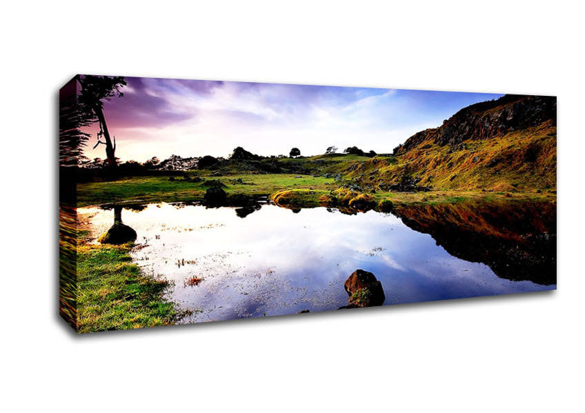 Picture of In The Scottish Highlands Panoramic Canvas Wall Art