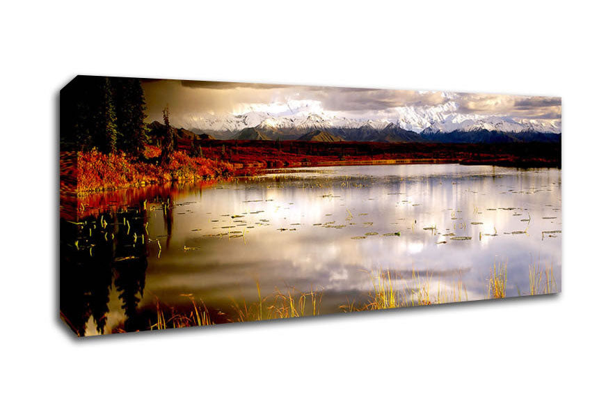 Picture of Lake Autumn Clouds Panoramic Canvas Wall Art