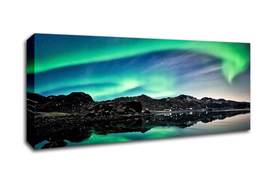 Picture of Aurora Green Skies Panoramic Canvas Wall Art