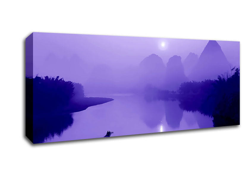 Picture of Purple Paradise Lake Panoramic Canvas Wall Art