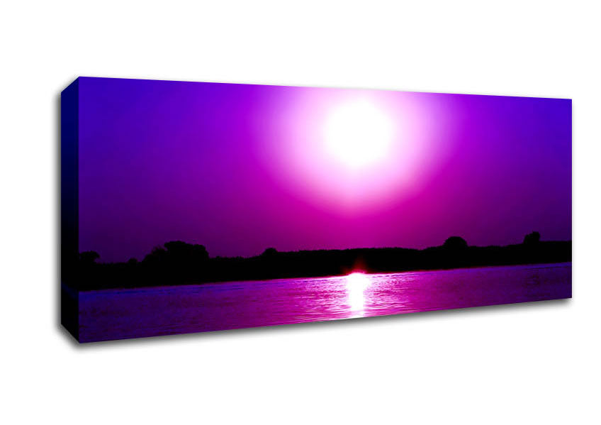 Picture of Cerise Lake Sun Panoramic Canvas Wall Art