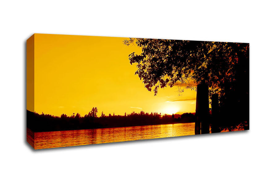 Picture of Peaceful River Calm Panoramic Canvas Wall Art