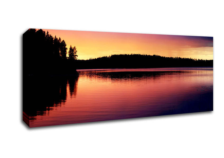 Picture of Tranquil River Reflections Panoramic Canvas Wall Art