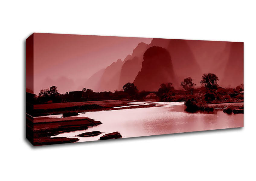 Picture of Red Mountain Paradise Panoramic Canvas Wall Art