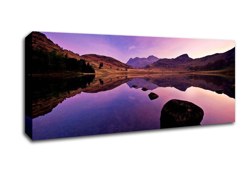 Picture of Lake Mountain Reflections Panoramic Canvas Wall Art