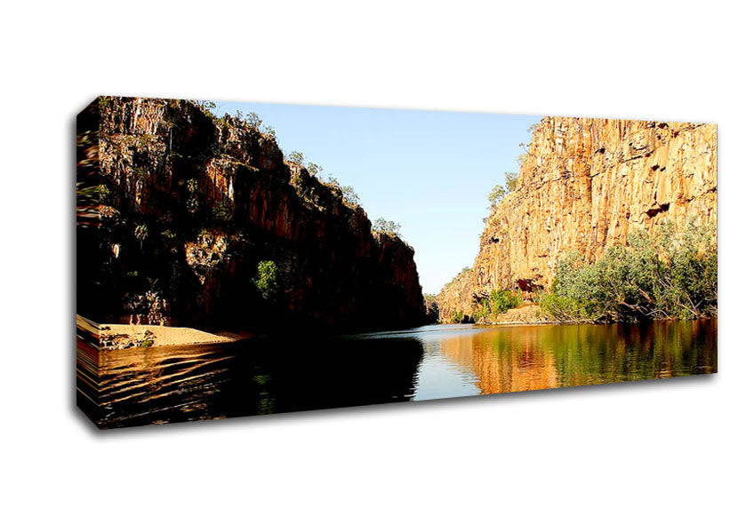 Picture of River Canyon Reflection Panoramic Canvas Wall Art