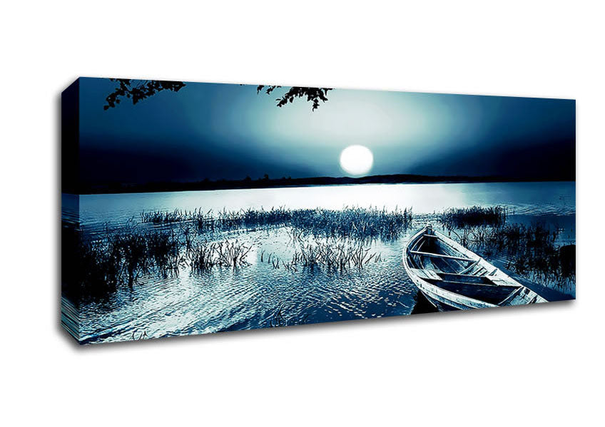 Picture of Moonlit River Panoramic Canvas Wall Art