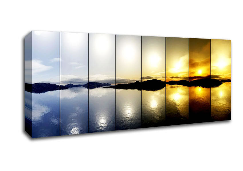 Picture of Lights Of The River Panoramic Canvas Wall Art