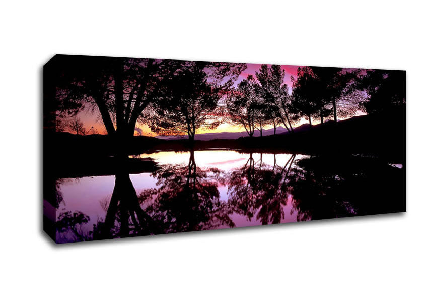 Picture of Purple Lake Calm Panoramic Canvas Wall Art