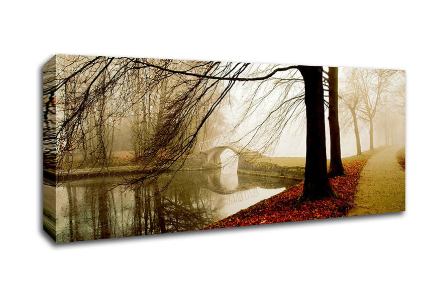 Picture of Morning Mist River Walk Panoramic Canvas Wall Art