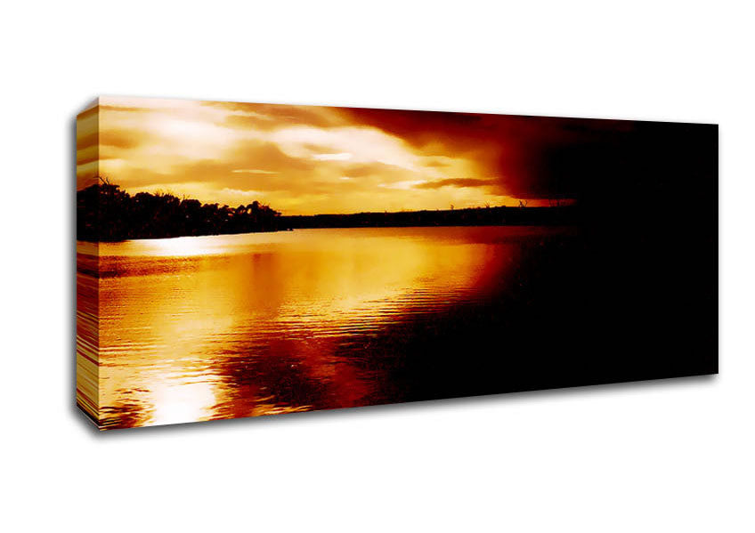 Picture of Chocolate River Treeline Panoramic Canvas Wall Art