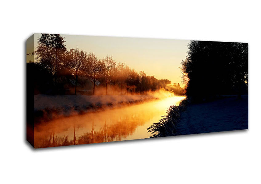 Picture of Lake At First Light Panoramic Canvas Wall Art