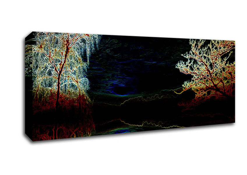 Picture of Abstract Neon Landscape 19 Panoramic Canvas Wall Art