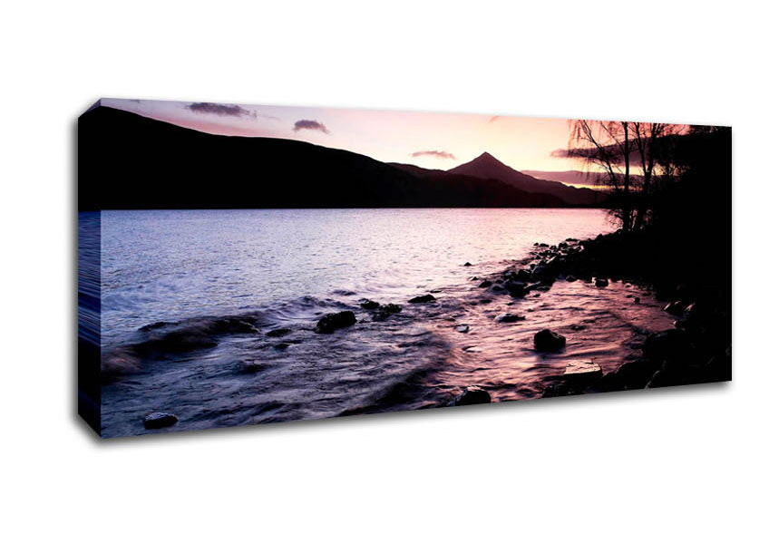 Picture of River Bank Sunrise Panoramic Canvas Wall Art