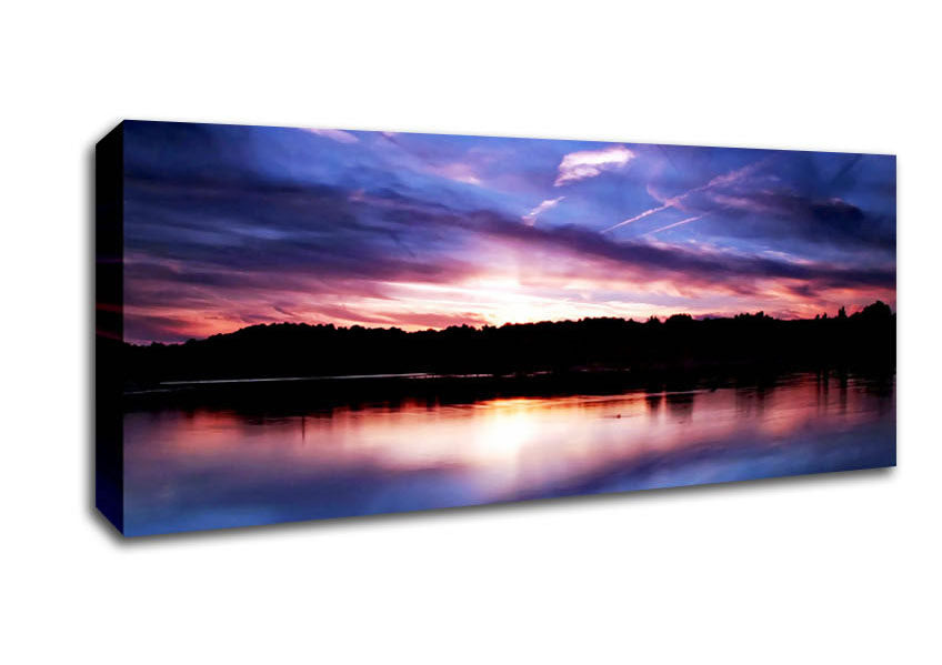 Picture of Perfect Lake Reflection Panoramic Canvas Wall Art