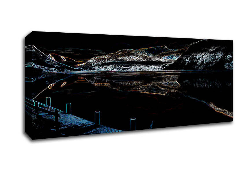 Picture of Night Fishing Panoramic Canvas Wall Art