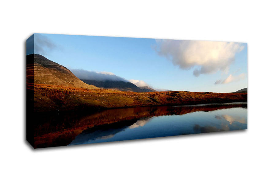 Picture of The Contours Of The Mountain Lake Panoramic Canvas Wall Art