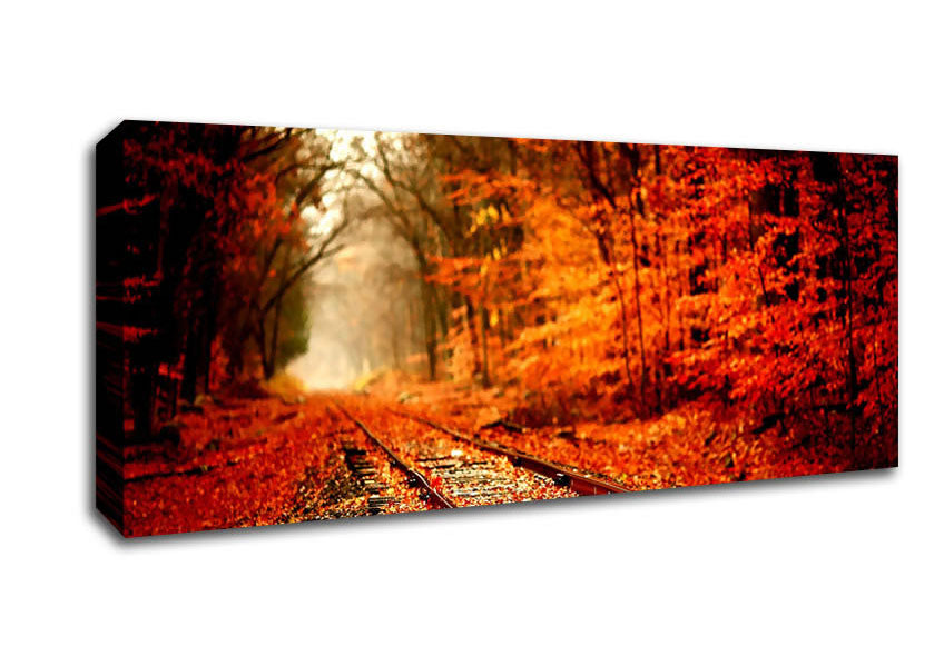 Picture of Autumn Railway Panoramic Canvas Wall Art