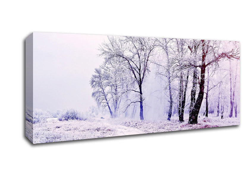 Picture of Beautiful Snowy Forest Panoramic Canvas Wall Art