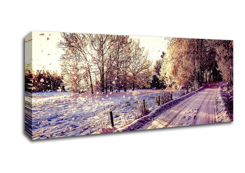 Picture of Pathway Winter Panoramic Canvas Wall Art