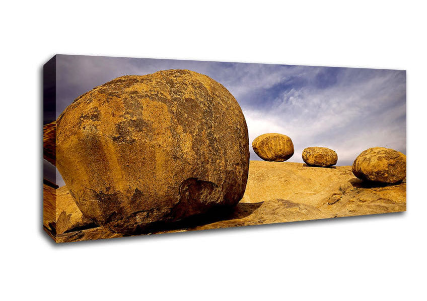 Picture of Eroded Granite Boulders Erongo Mountains Namibia Panoramic Canvas Wall Art