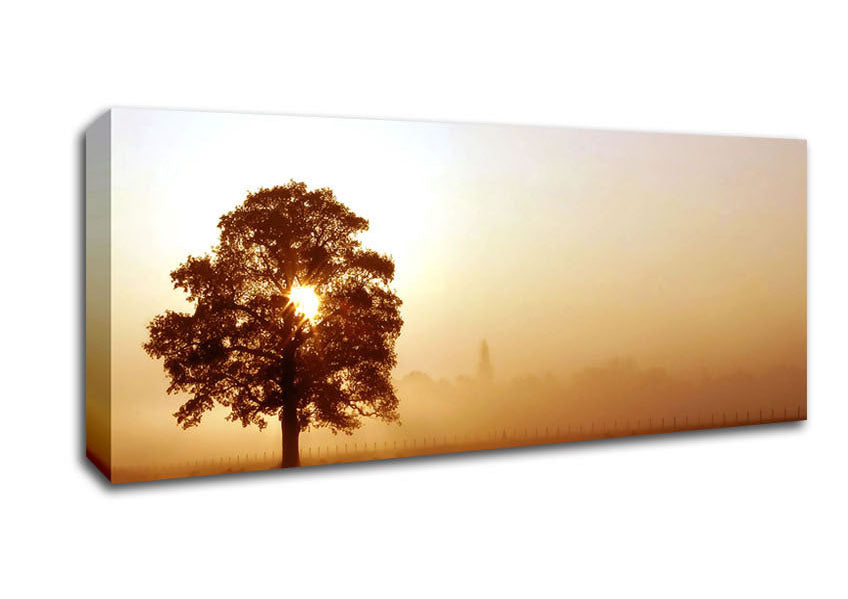 Picture of Airfield Sunrise Panoramic Canvas Wall Art