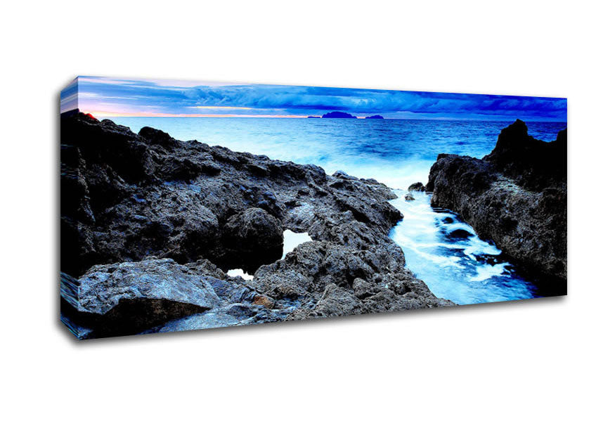 Picture of Rocky Shore Panoramic Canvas Wall Art